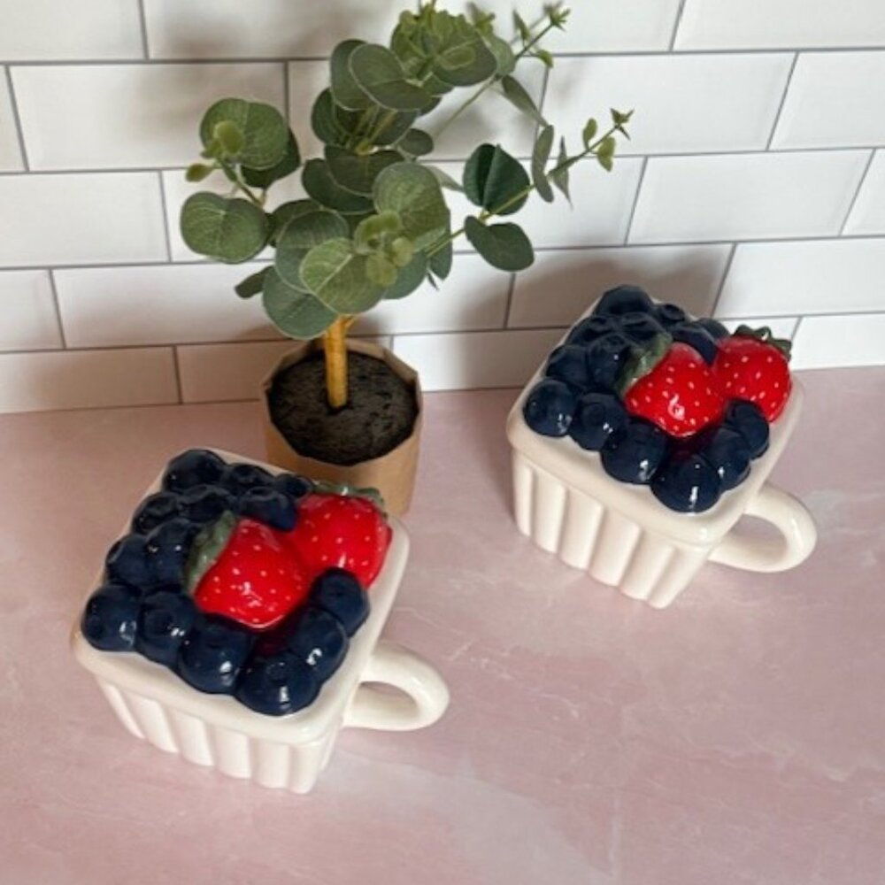 Target Lidded Berry Jar - Mug-Strawberry Blueberry - Ramekin Vintage - 1 EACH